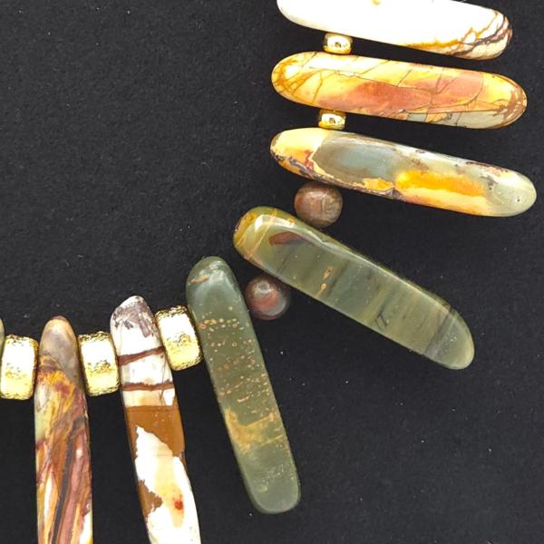 Bijzondere handgemaakte Picasso Jaspis ketting