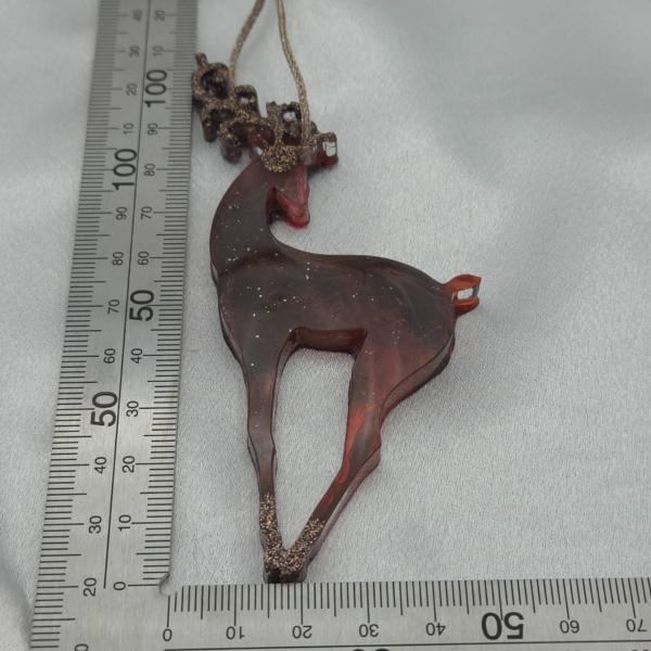 Set van 4 handgemaakte kersthangers - rendieren - ornament voor in de kerstboom