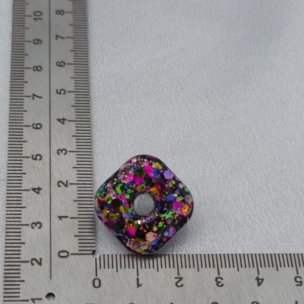 Handgemaakt epoxy oorstekers 'ruit' - glittermix