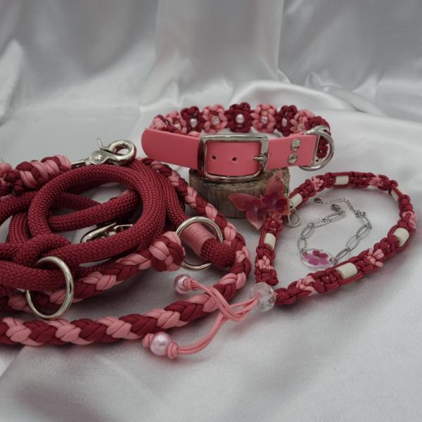 Unieke handgemaakte set voor hond en baas – Kersenbloesem