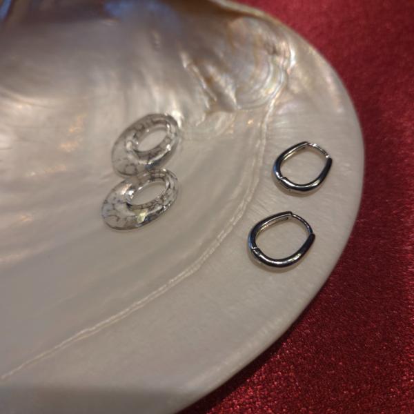 RVS creolen met kristallen hanger