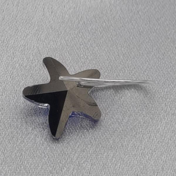 925 zilveren oorbellen met kristallen zeester - blauw