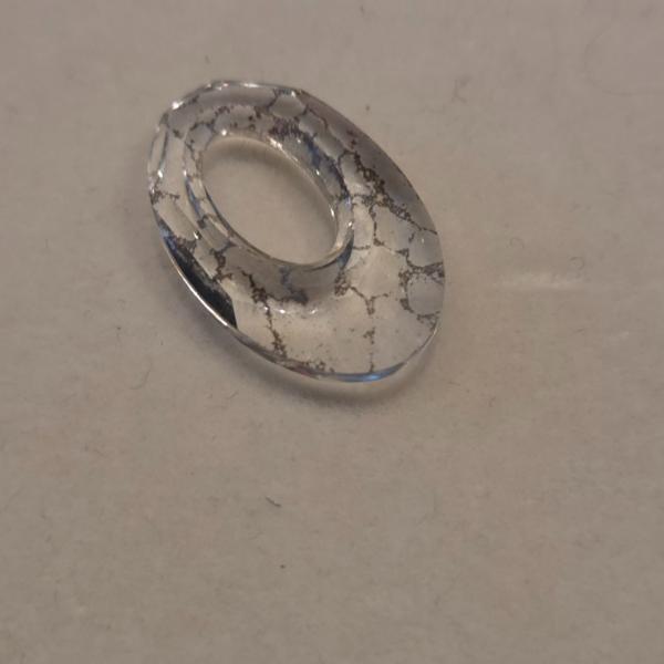 RVS creolen met kristallen hanger