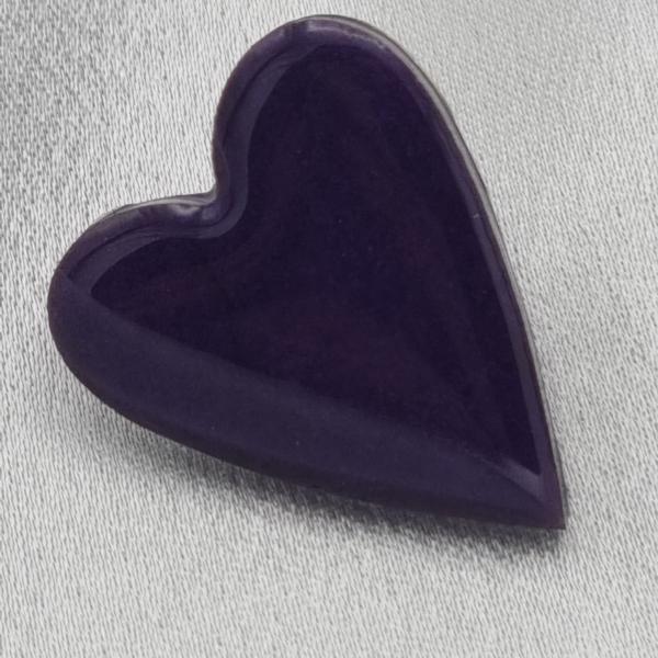Handgemaakte oorstekers 'hart groot' - donker paars