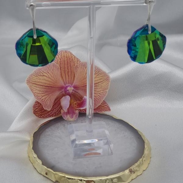 925 zilveren oorbellen met XL kristallen schelphanger