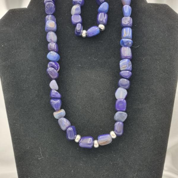 Handgemaakte sieraden set natuursteen - blauw