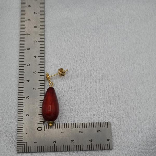 Handgemaakte Polaris oorbellen - bordeaux rood