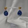 Thumbnail for Handgemaakte epoxy oorbellen - koningsblauwe glittermix