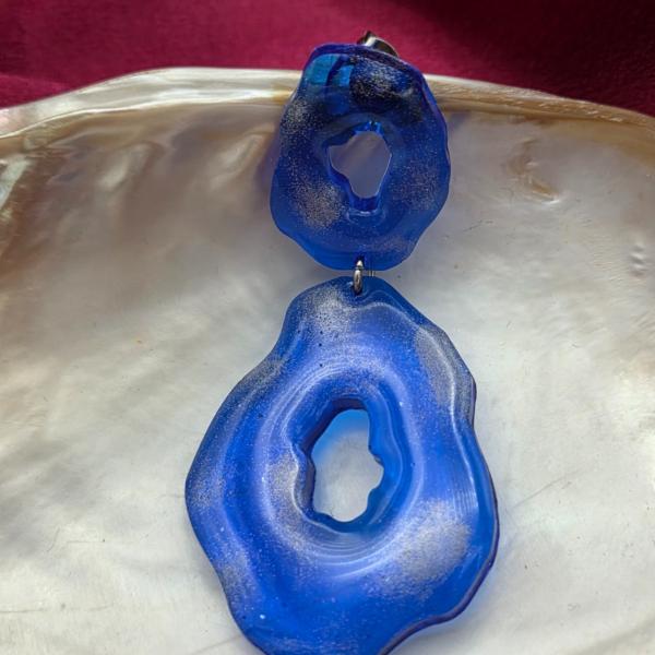 Epoxy oorbellen - blauw