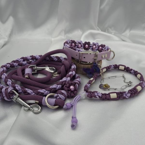 Unieke handgemaakte set voor hond en baas – Lavendel