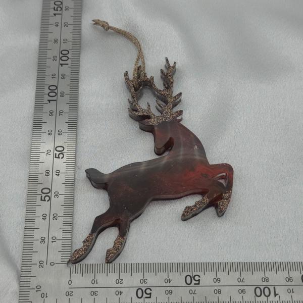 Set van 4 handgemaakte kersthangers - rendieren - ornament voor in de kerstboom