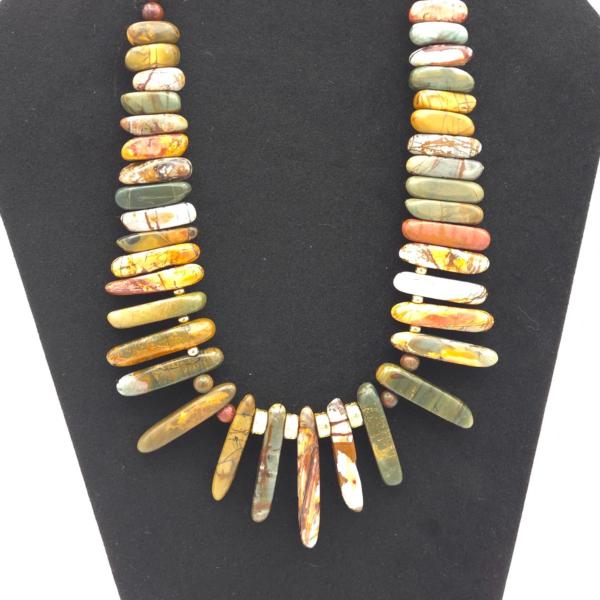 Bijzondere handgemaakte Picasso Jaspis ketting