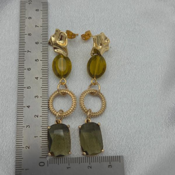 statement oorbellen olijfgroen/goud