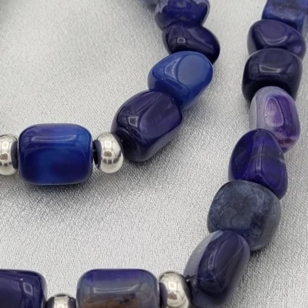 Handgemaakte sieraden set natuursteen - blauw