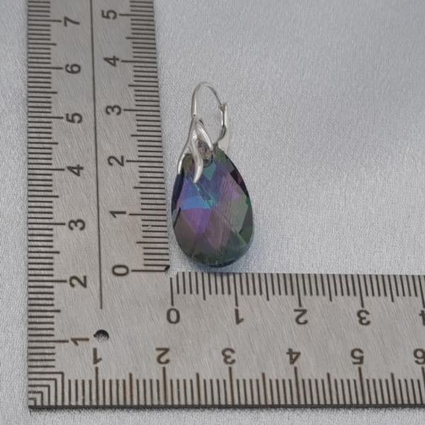 925 zilveren oorbellen met kristallen hangers - lila