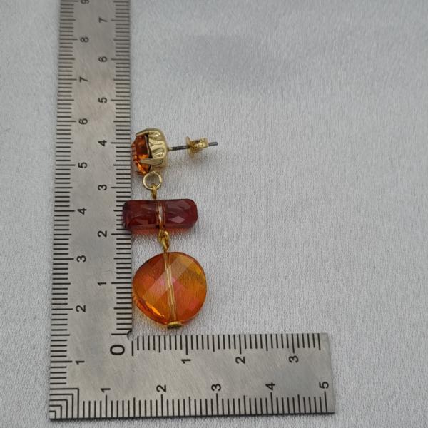 Handgemaakte kristallen oorbellen - oranje