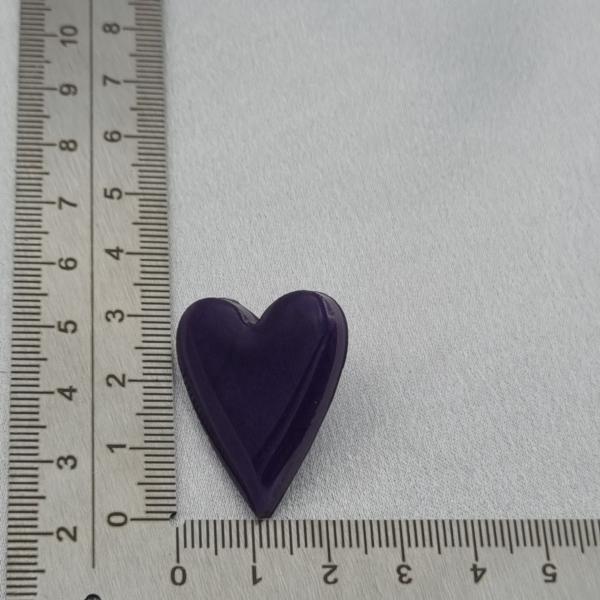 Handgemaakte oorstekers 'hart groot' - donker paars