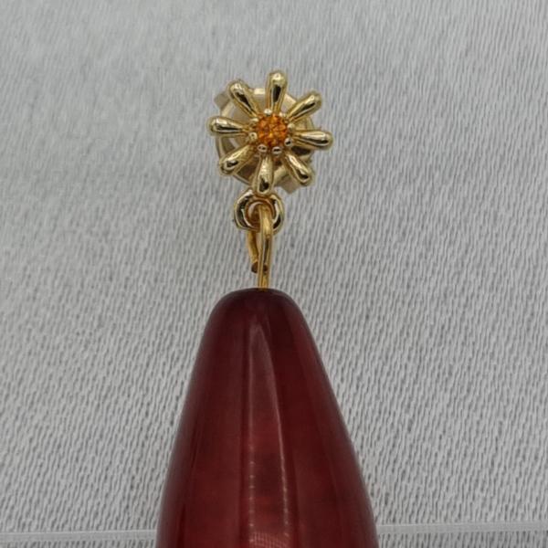 Handgemaakte Polaris oorbellen - bordeaux rood