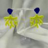Thumbnail for Handgemaakte epoxy oorbellen 'koraal' - neon geel