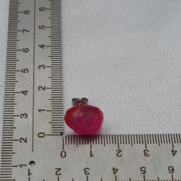 Handgemaakte epoxy oorstekers 'kiezel' - roze