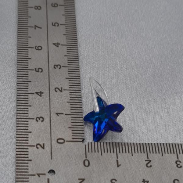 925 zilveren oorbellen met kristallen zeester - blauw