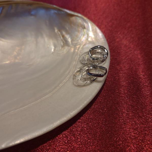 RVS creolen met kristallen hanger