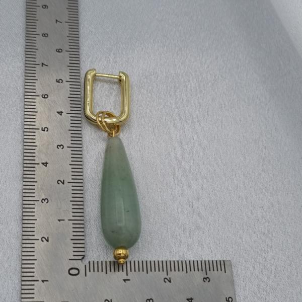 Vergulde creolen met natuursteen hangers