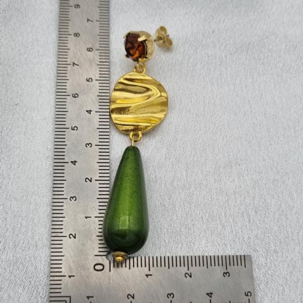 Handgemaakte statement oorbellen Polaris - groen