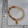 Thumbnail for Handgemaakte armband met vergulde bedel - karamel