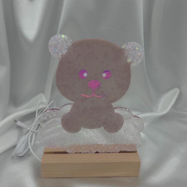 Nachtlampje 'beer op wolk' - personalisatie mogelijk