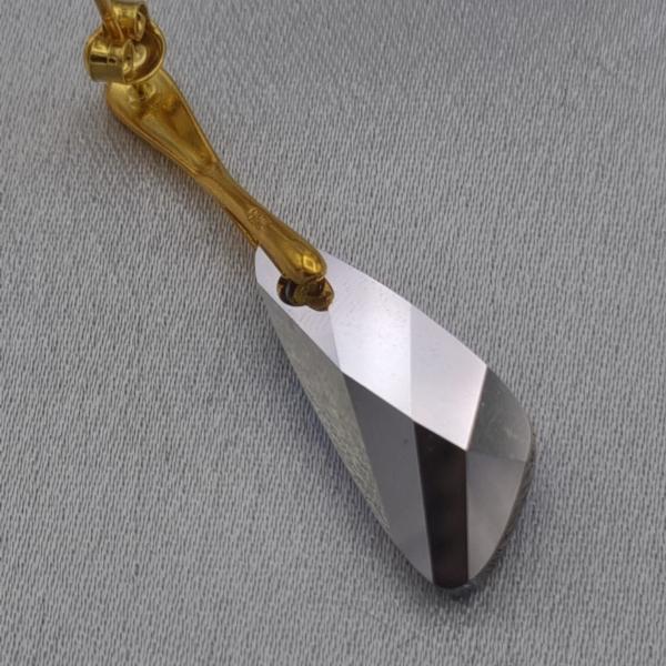 Vergulde oorbellen met Oostenrijks kristal - vleugels lila