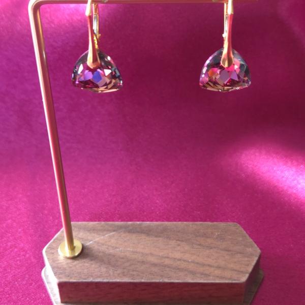 925 zilver vergulde leverback oorbellen met Oostenrijks kristal