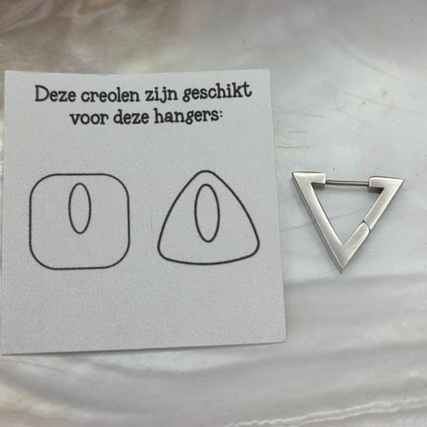 RVS creolen voor epoxy hangers - driehoek