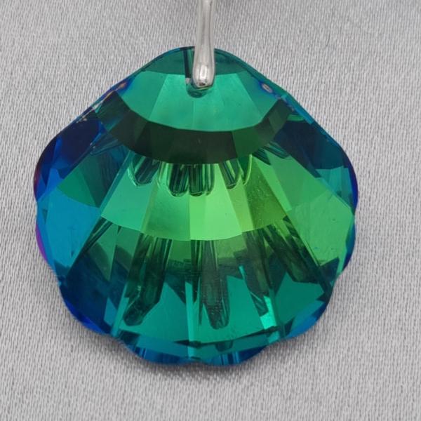 925 zilveren oorbellen met XL kristallen schelphanger