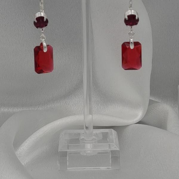 Luxe handgemaakte kristallen oorbellen - rood