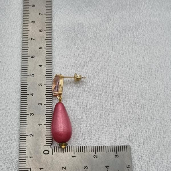 Handgemaakte Polaris en zirkonia oorbellen - roze