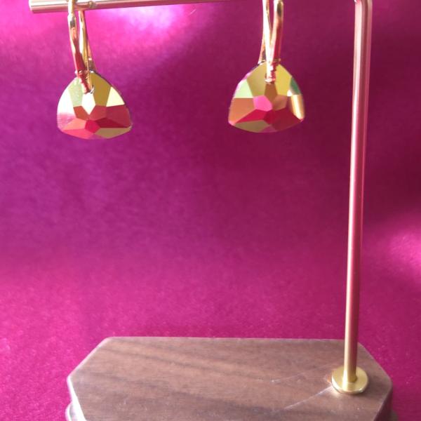 925 zilver vergulde leverback oorbellen met Oostenrijks kristal