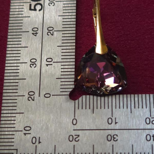 925 zilver vergulde leverback oorbellen met Oostenrijks kristal