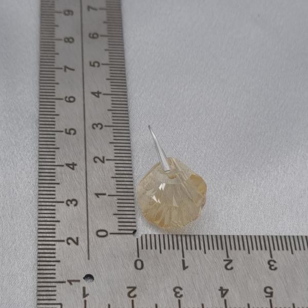 925 zilveren oorbellen met kristallen schelp - zacht geel