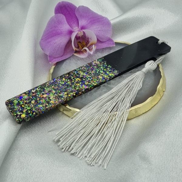 Boekenlegger ´glitter´ zwart