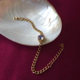 RVS armband ingelegd met Oostenrijks kristal - Goud