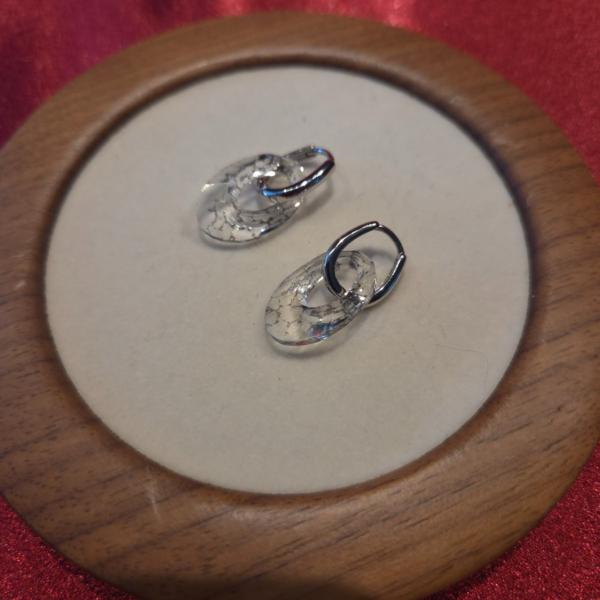 RVS creolen met kristallen hanger