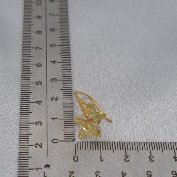 Vergulde oorbellen met kristallen zeester - geel