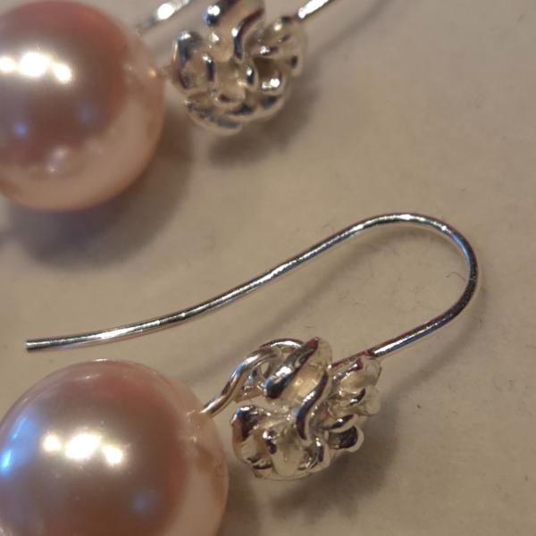 925 zilveren oorbellen met roosjes, kristal- en zoetwaterparels