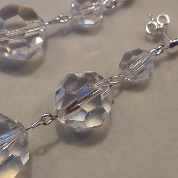 Luxe 925 zilveren oorbellen met kristallen kralen