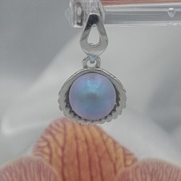 Luxe 925 zilveren oorbellen met kristalparel - lichtblauw/lila