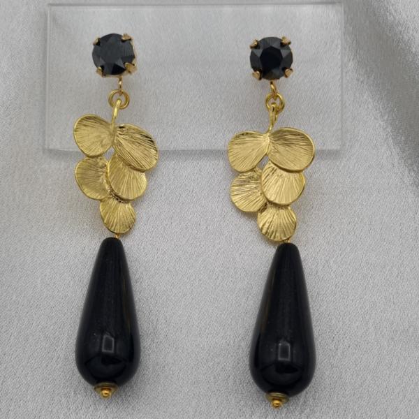 Handgemaakte luxe statement oorbellen Polaris - zwart