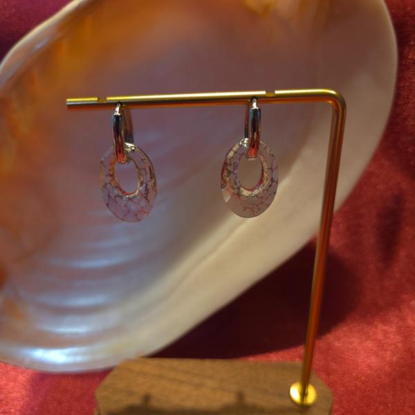 RVS creolen met kristallen hanger