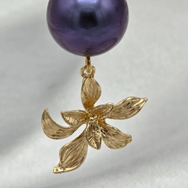 Asymmetrische vergulde oorbellen - paars