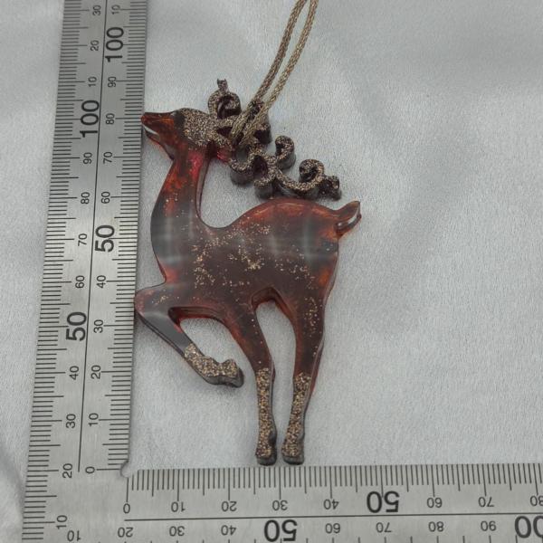 Set van 4 handgemaakte kersthangers - rendieren - ornament voor in de kerstboom